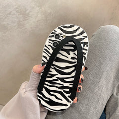 Zebra Print Funny Creative Flip-Flop Phone Case