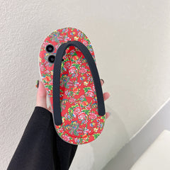 Zebra Print Funny Creative Flip-Flop Phone Case